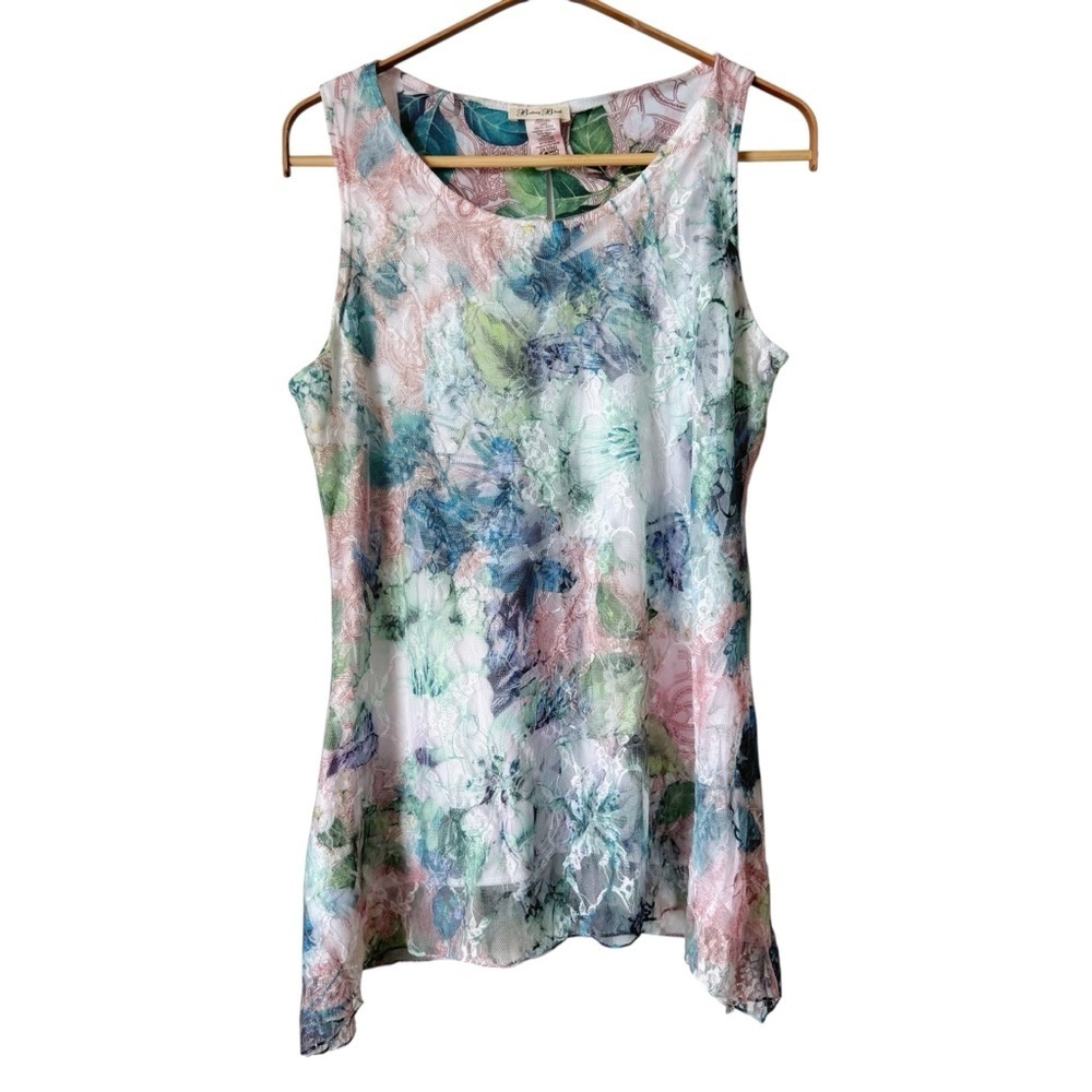 Brittany Black Fairycore Floral Tank Top